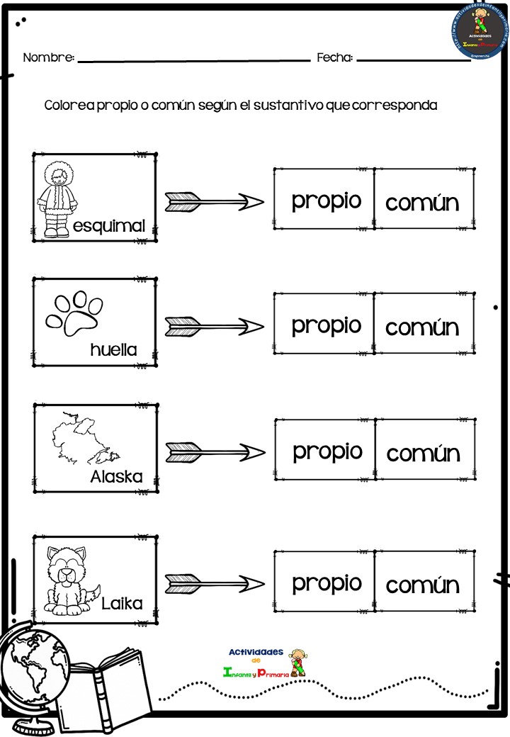 Fichas repaso Propio o común 3