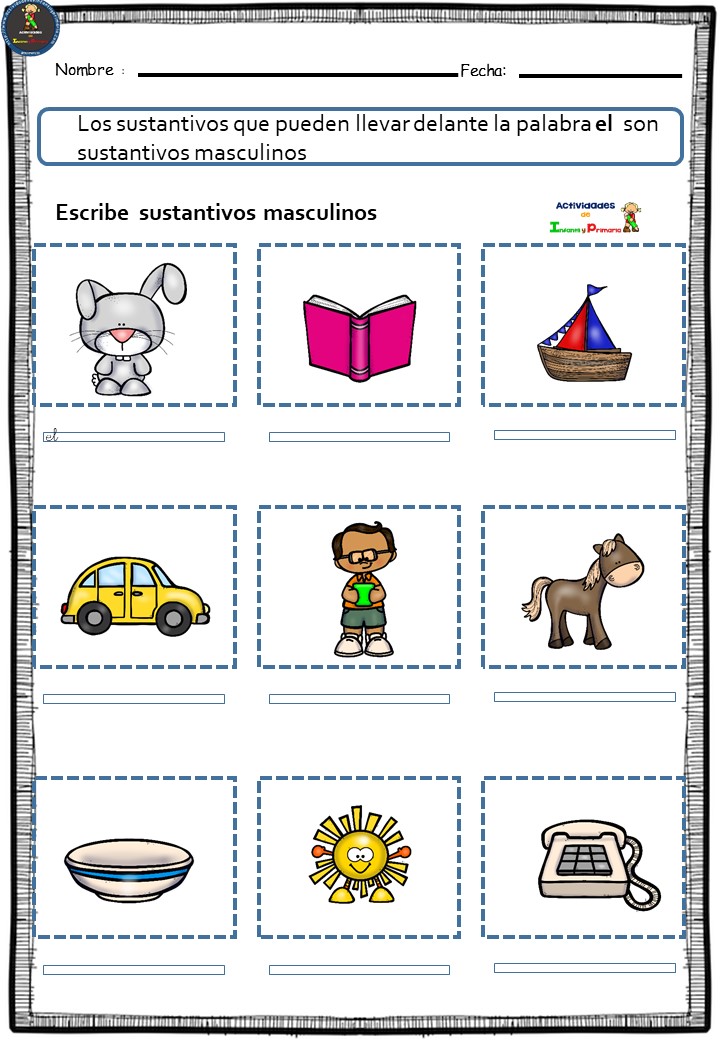 Actividades Para Repasar Los Sustantivos Masculino Y Femenino 3