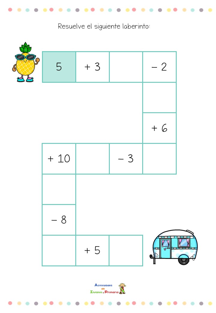 Laberintos Matematicos Sumas Y Restas