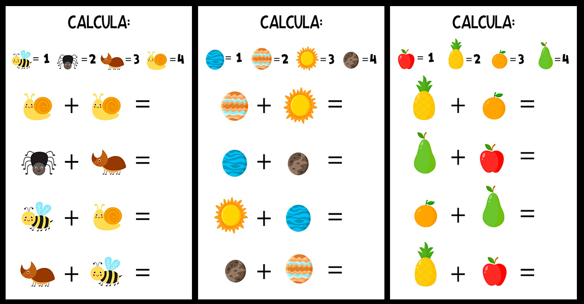 Iniciación a la suma con pistas visuales