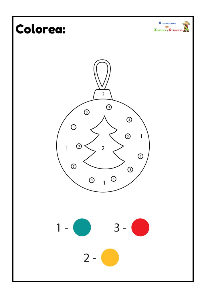 Colorear Dibujos Navidad Por Numeros